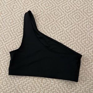 Pink one shoulder sports bra/swim